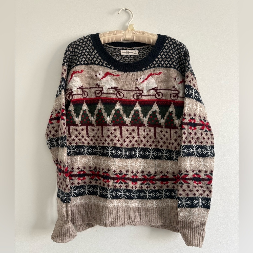 Abercrombie & Fitch Holiday Winter Sweater Wool Blend Size Medium